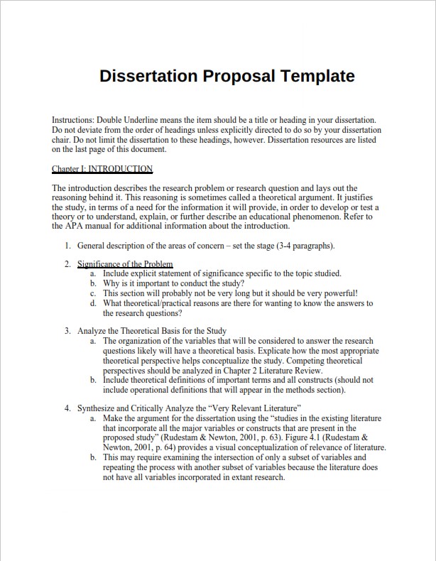 Dissertation Proposal Template