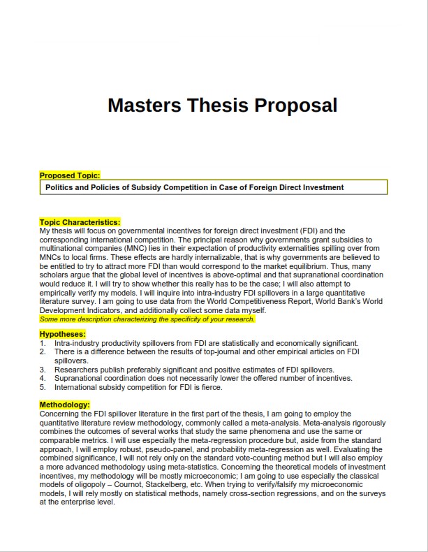 Masters Thesis Proposal